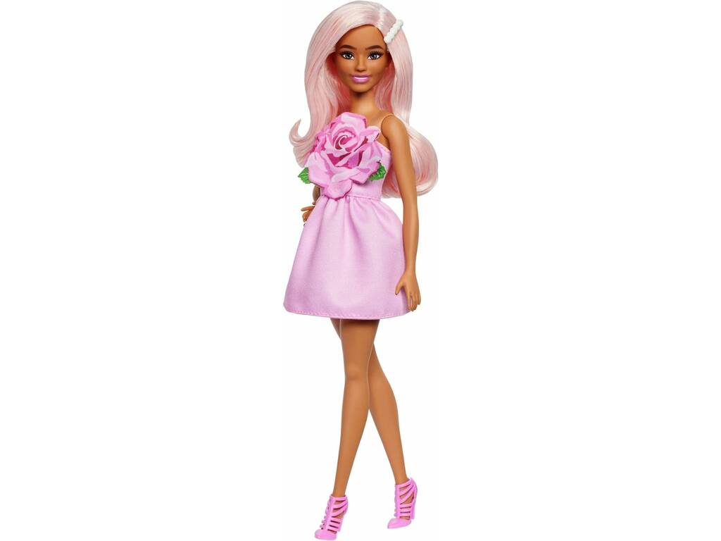 Barbie Muñeca Vestido con Rosa