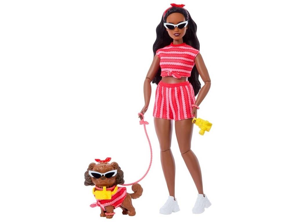 Barbie Twinning Looks Muñeca Look Rojo con Perro