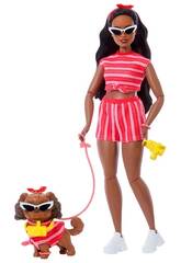 Barbie Twinning Looks Muñeca Look Rojo con Perro