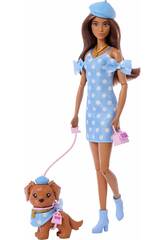 imagen Barbie Twinning Looks Muñeca Look Azul con Perro