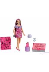 imagen Barbie Party Unboxed Poupée avec palette rose et 10 surprises