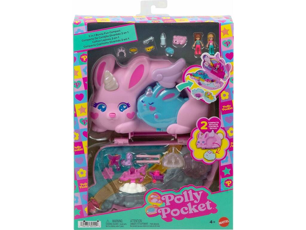 Polly Pocket Trousse 2 en 1 Amusement avec des lapins