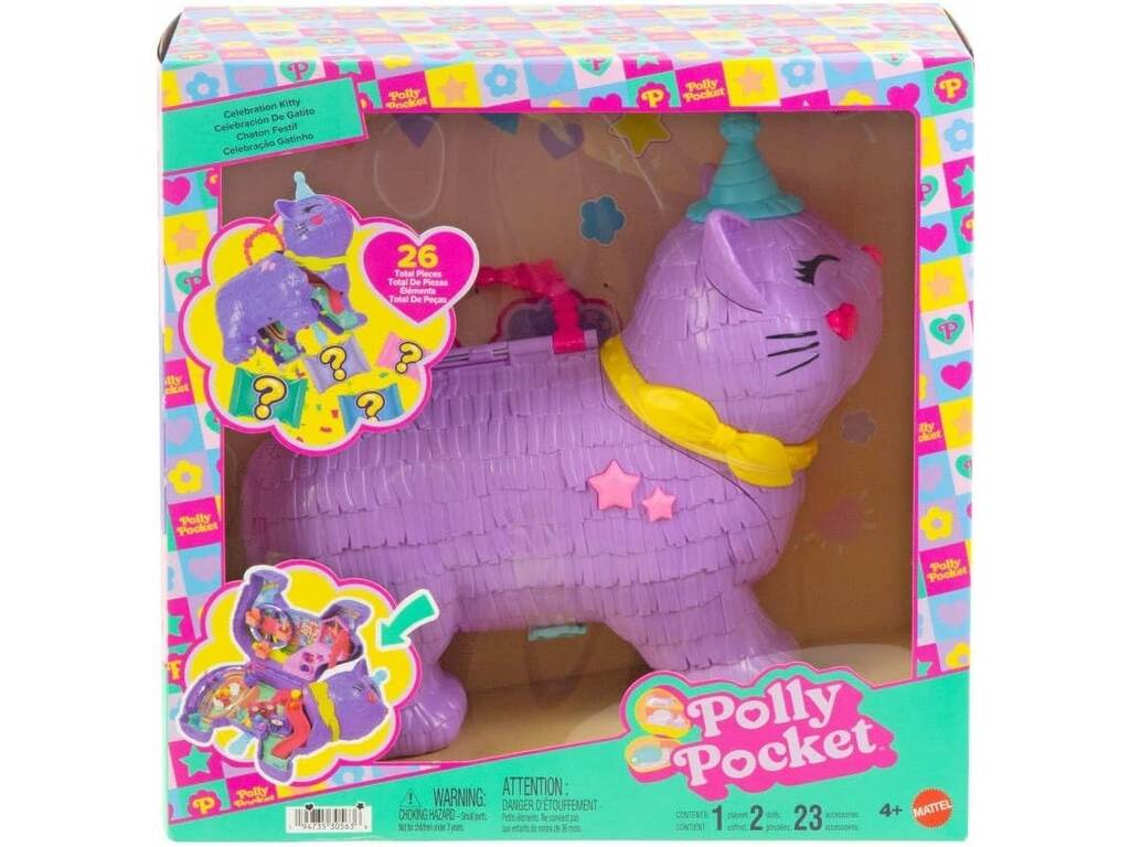Polly Pocket Mini Dolls Partyland Coffre à chat