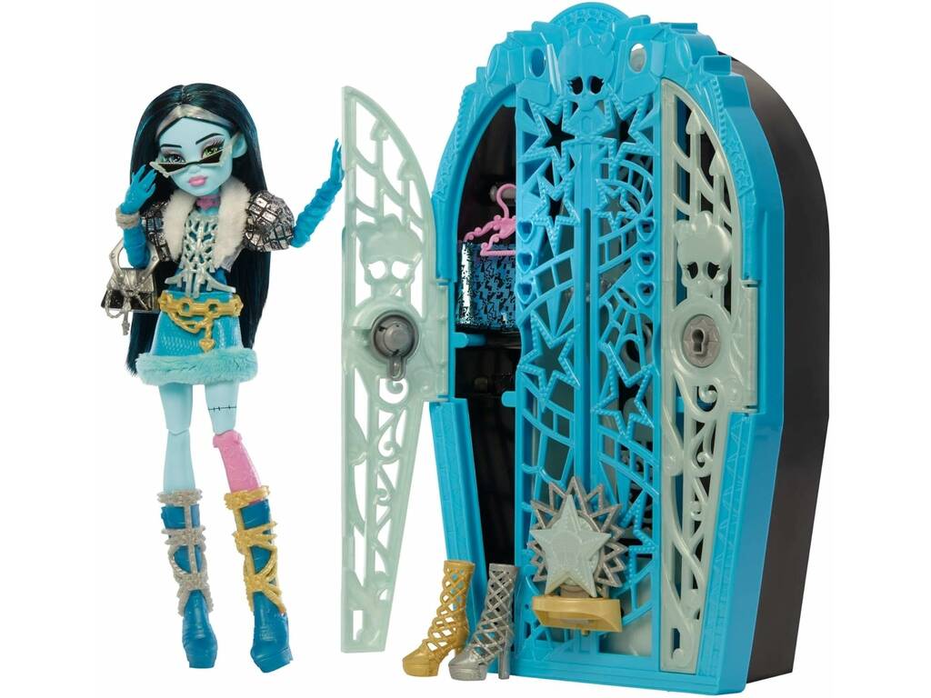 Monster High Skulltimate Secrets Hauntlywood Mysteries Poupée Frankie Stein avec armoire