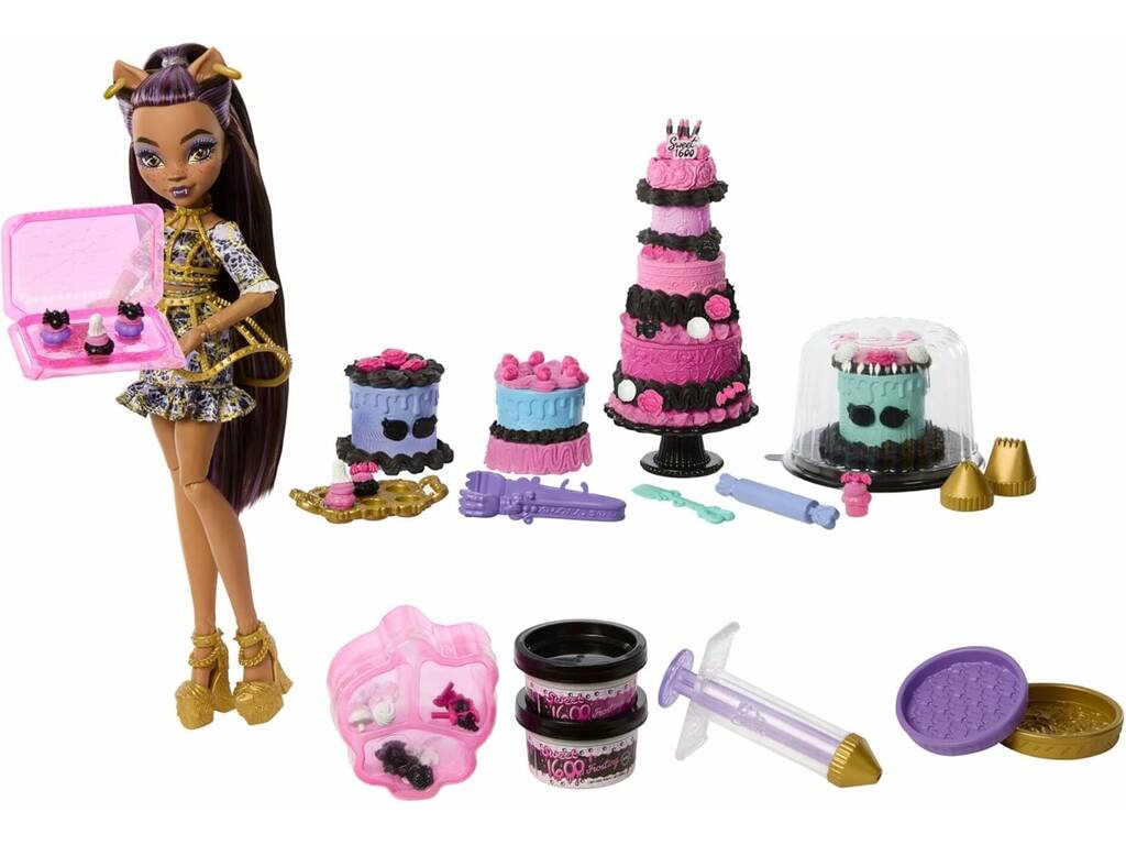 Kit d'anniversaire effrayant et sucré Monster High avec poupée Clawdeen Wolf