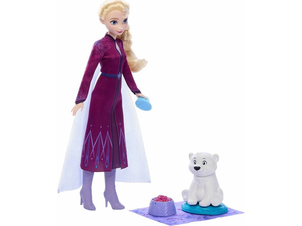 Poupée Elsa Frozen avec ours en peluche
