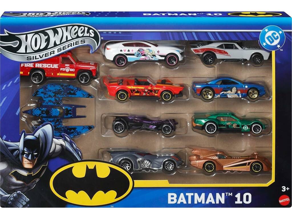 Hot Wheels Silver Series Pack 10 véhicules Batman DC