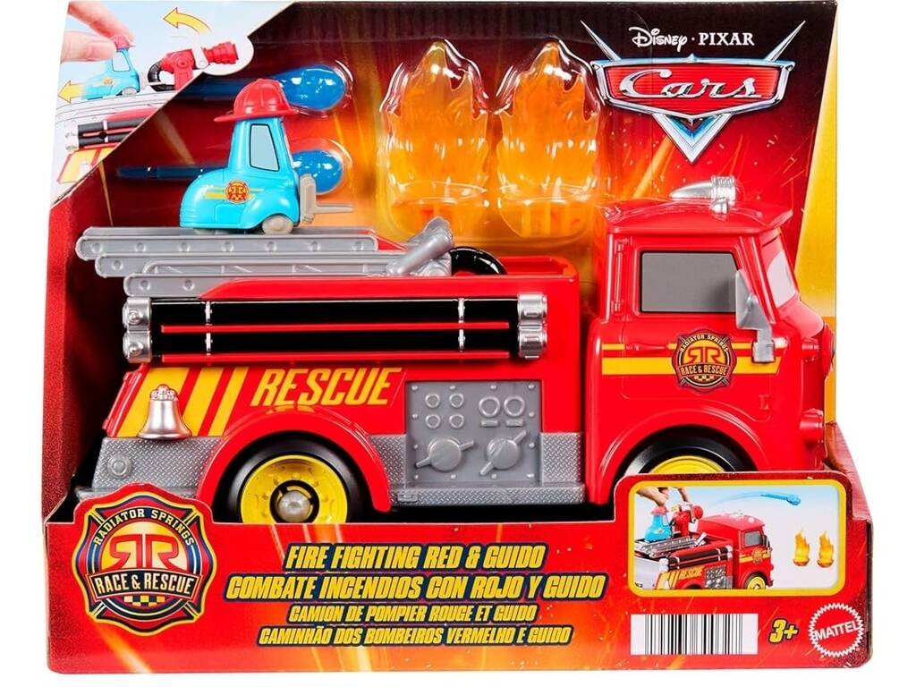 Cars Radiator Spreings Race & Rescue Red Fire Truck et Guido