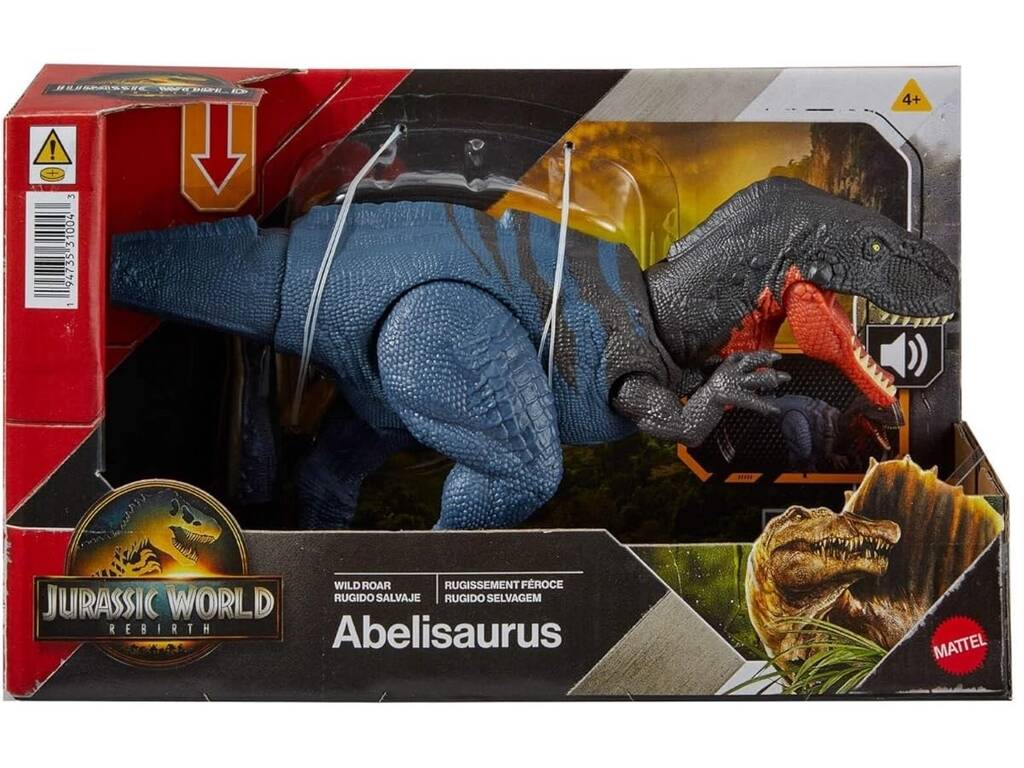 Jurassic World Rebirth Figurine Abelisaurus Rugissement sauvage de 30 cm