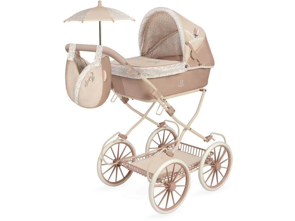 Tulipe Chariot pliable pour poupées avec parasol et sac