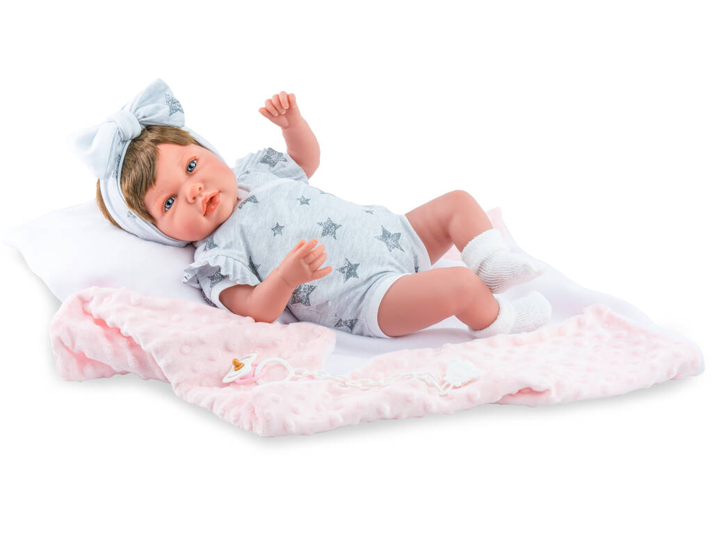 Poupée bébé Ane Star de 45 cm avec tétine et couverture
