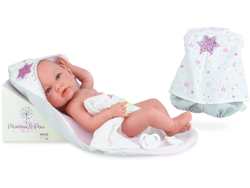 Poupée bébé Ane Baby Trousseau de 45 cm avec tétine