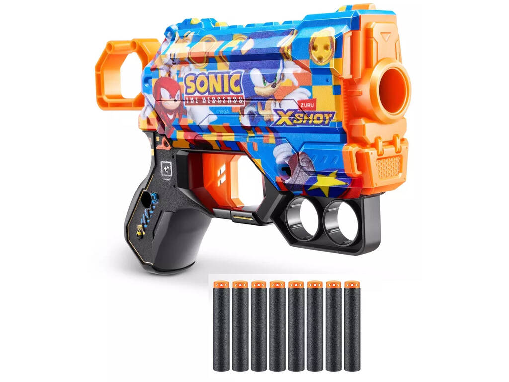Zuru Xshot Skins Lanceur Sonic Menace avec 8 fléchettes