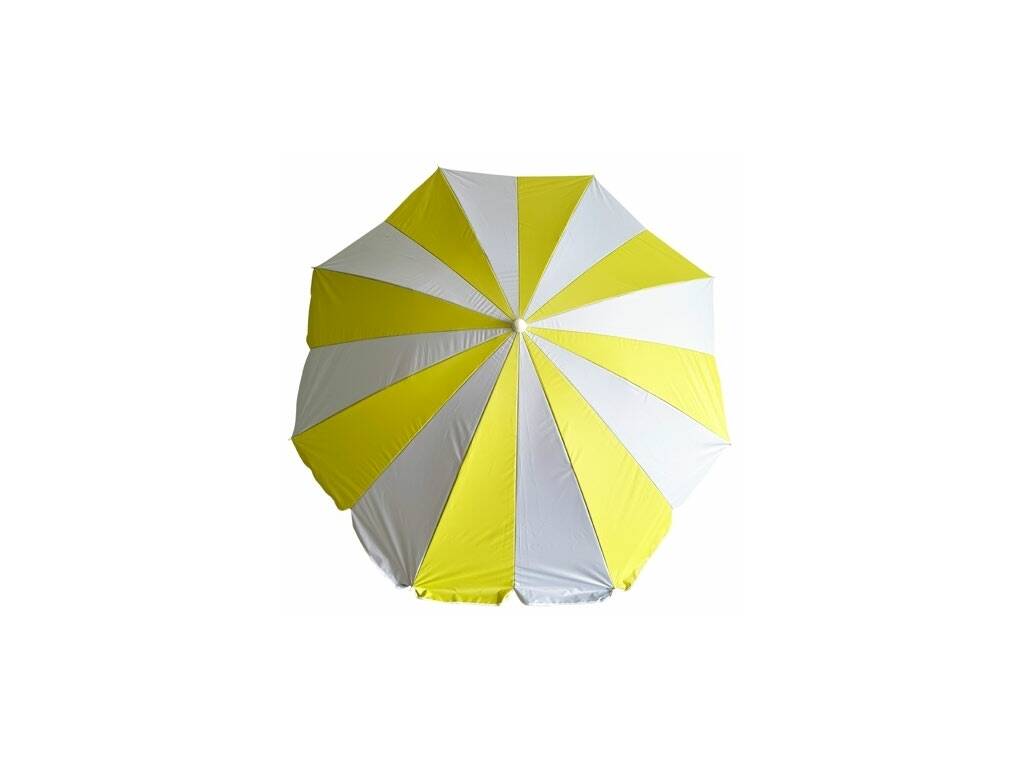 Parasol de plage en nylon orientable de 200 cm, 8 baleines et 16 panneaux avec protection UV +50