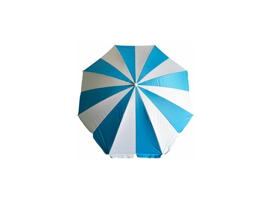 Parasol de plage en nylon orientable de 220 cm, 8 baleines et 16 panneaux avec protection UV +50