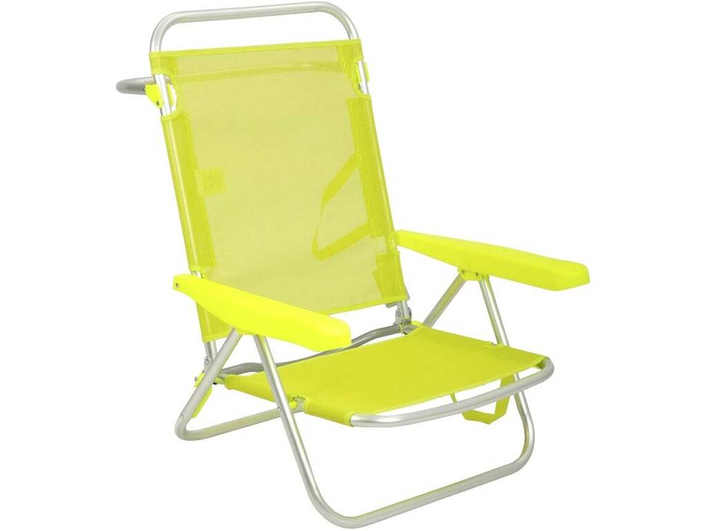 Chaise de plage pliante en aluminium vert lime