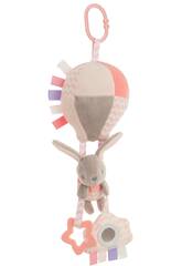 Little Kids Balão Activity Peluche Chocalho Balão Rosa de 25 Cm Com Coelho