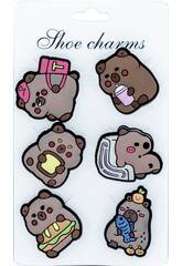 imagen Pins Decorativos para Tamancos EVA Pack Capivaras 6 Unidades