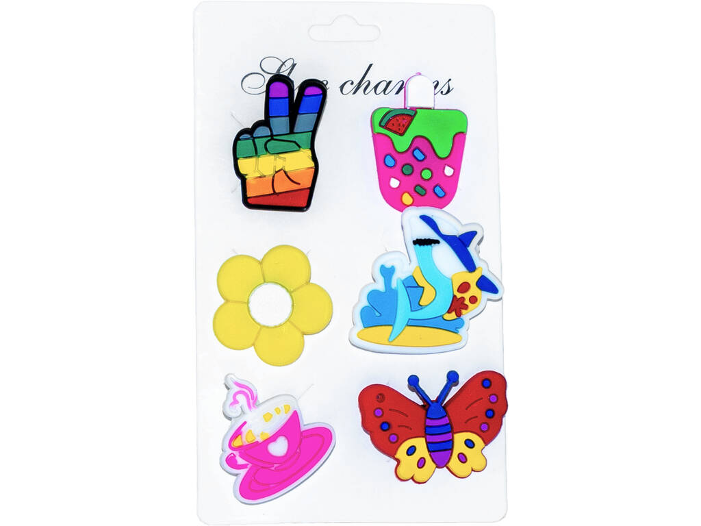 Pins Decorativos para Tamancos EVA Pack Motivos Multicolor 6 Unidades