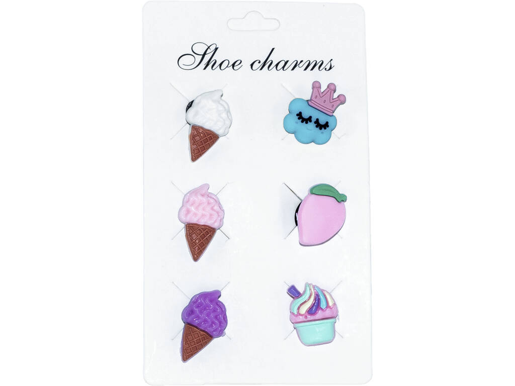Pins décoratifs pour sabots Eva Pack Cornets et bonbons 6 unités