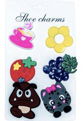 imagen Pins décoratifs pour sabots Eva Pack Fruits et Animaux 6 unités