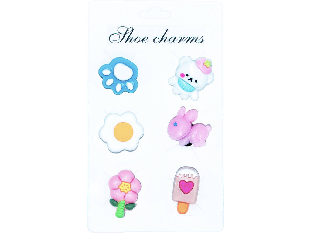 Pins décoratifs pour sabots Eva Pack Animaux et Fleurs 6 unités