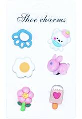 imagen Pins décoratifs pour sabots Eva Pack Animaux et Fleurs 6 unités