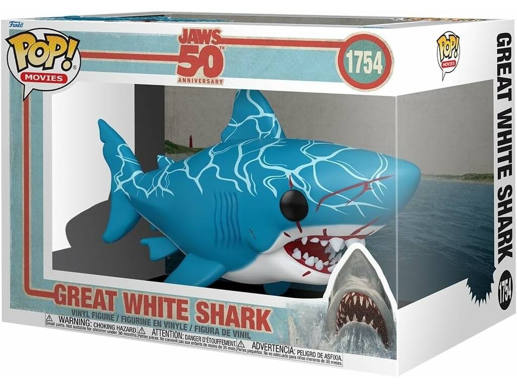 Funko Pop Movies Tiburón 50 Aniversario Figura Gran Tiburón Blanco