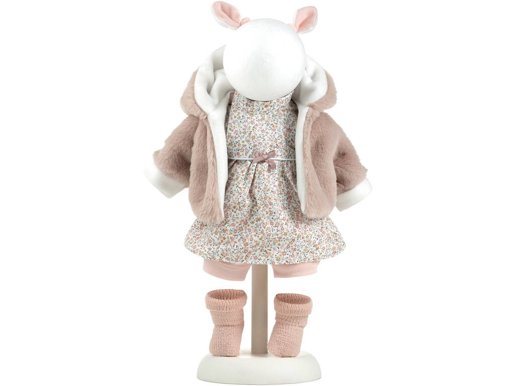 Ensemble poupée 42 cm avec veste à capuche, chaussettes et élastiques à cheveux avec oreilles