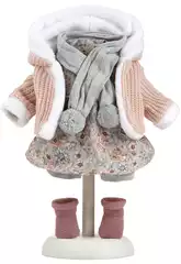 Ensemble pour poupée 42 cm avec veste à capuche, écharpe et chaussettes