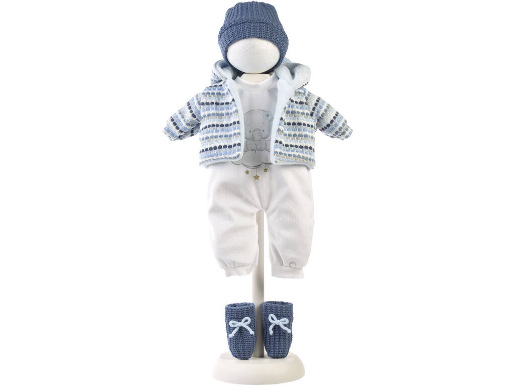 Ensemble pour poupée 42 cm Veste rayée avec capuche et chapeau