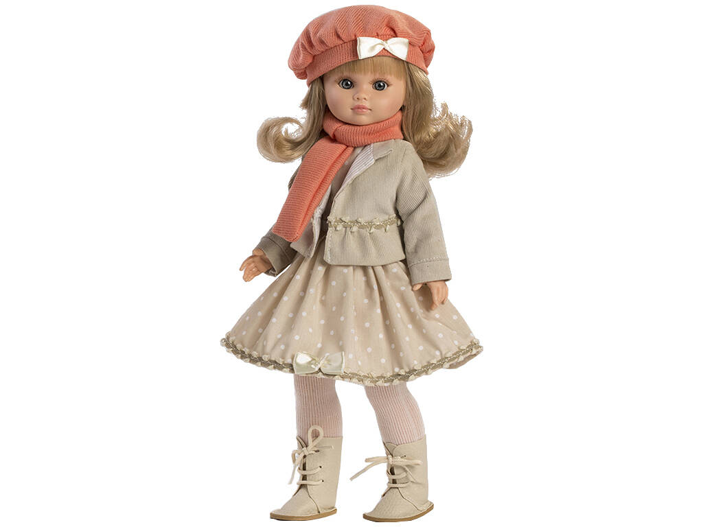 Poupée Fany Robe et écharpe saumon de 40 cm