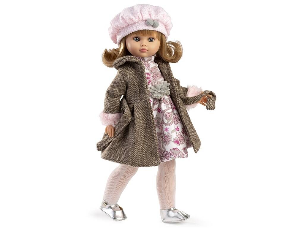 Poupée Fany Manteau et bonnet rose de 40 cm