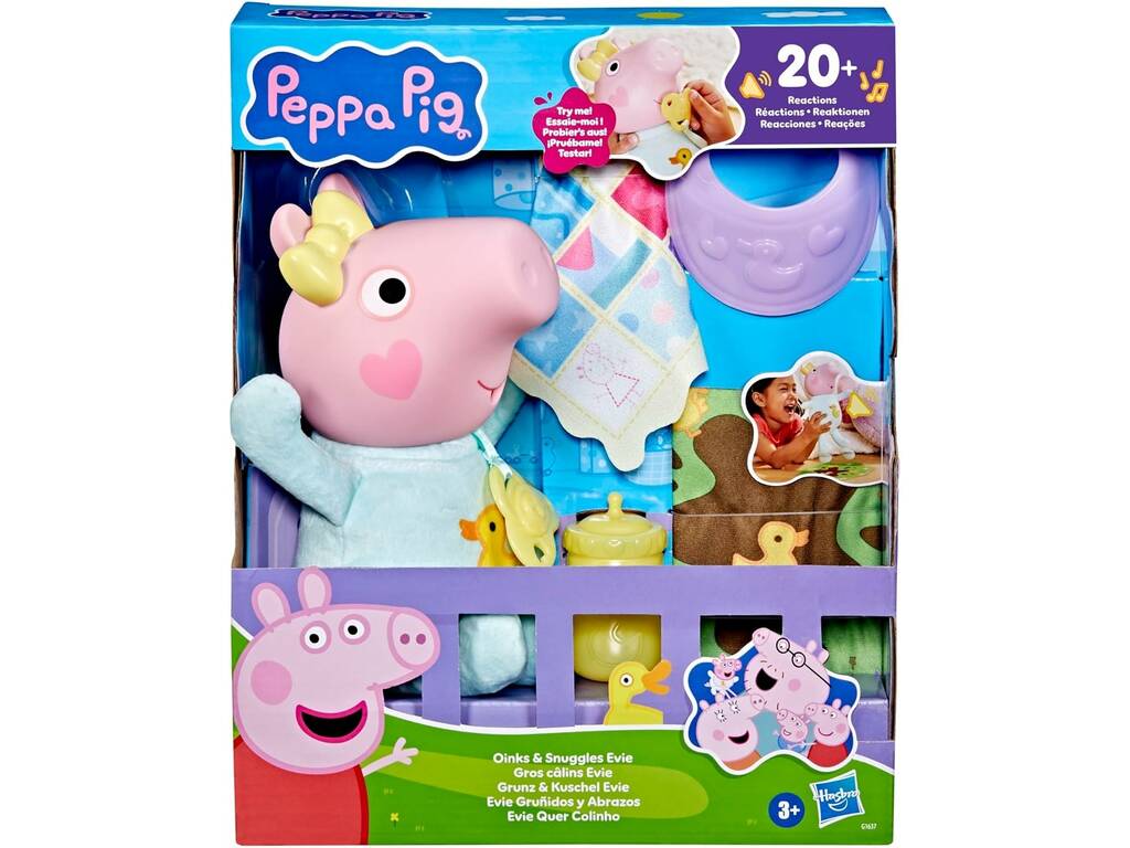 Peppa Pig Evie Grognements et câlins de 20 cm avec sons