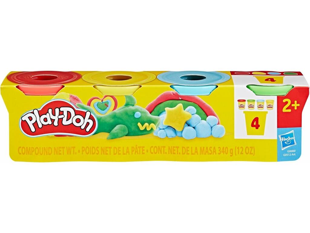 Play-doh Pack 4 pots de pâte à modeler