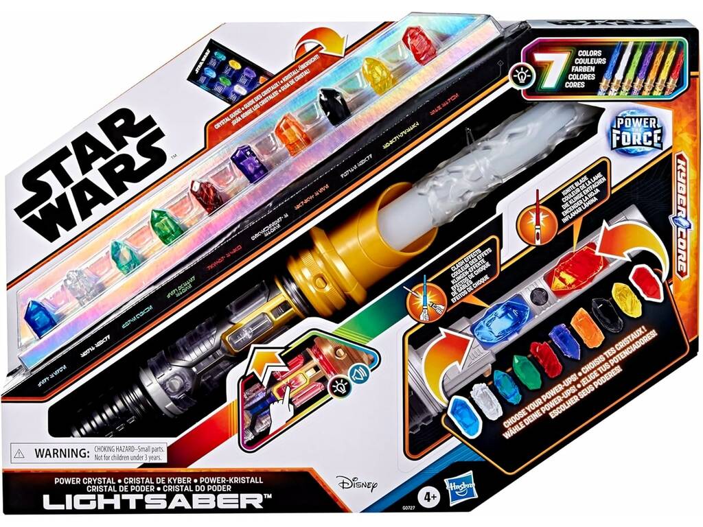 Star Wars Cristal de puissance Sabre laser avec cristaux de puissance, lumière et sons