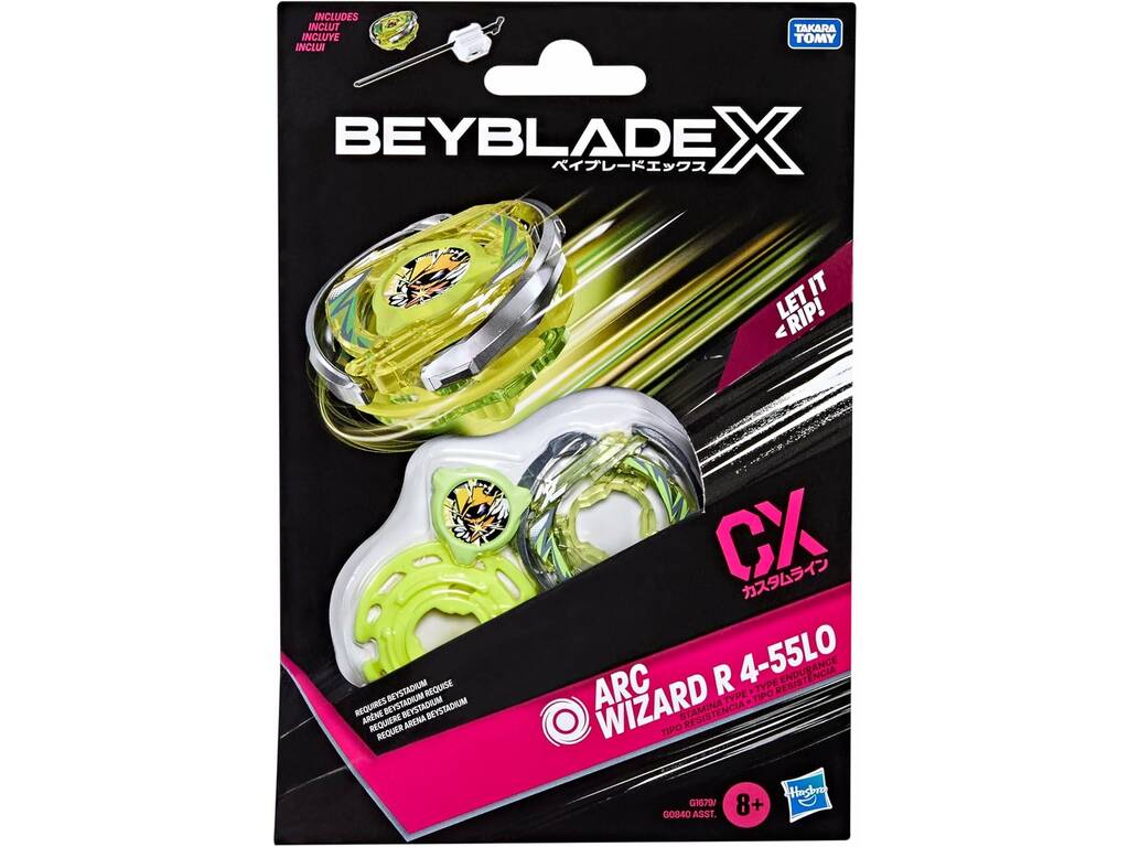 Beyblade X CX ARC Wizard R 4-55L0 Toupie avec lanceur