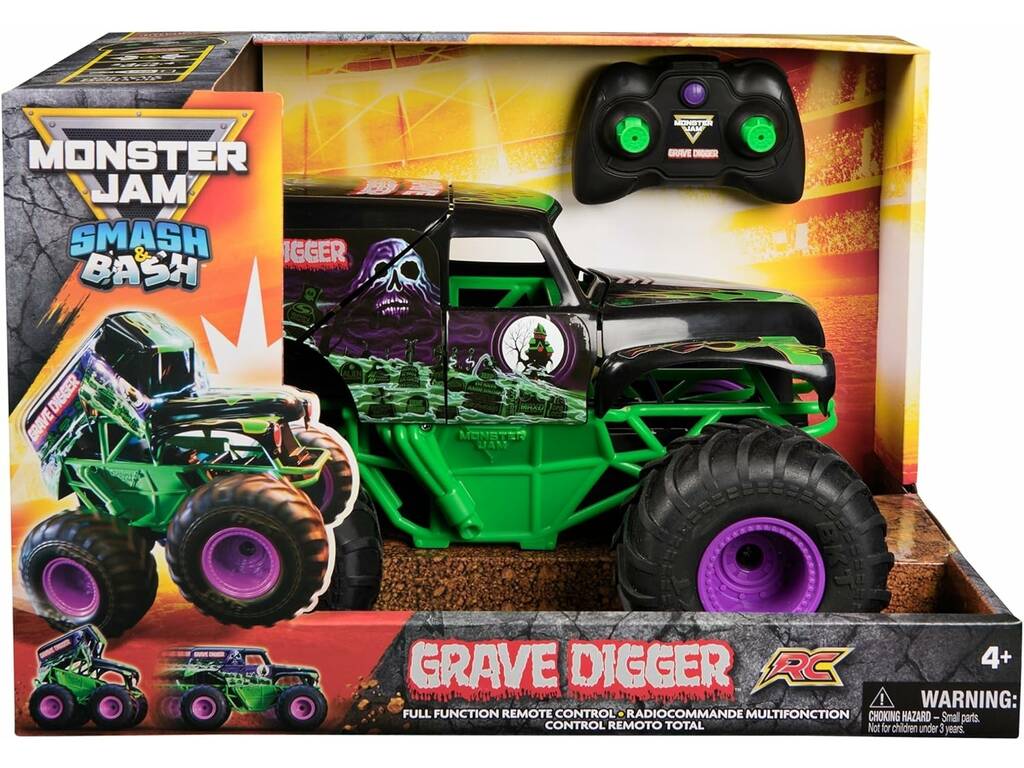 Véhicule fossoyeur télécommandé Monster Jam Smash & Bash