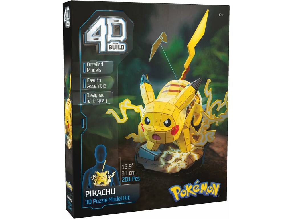 Puzzle 4D Build Pokémon Figura Pikachu de 201 Piezas