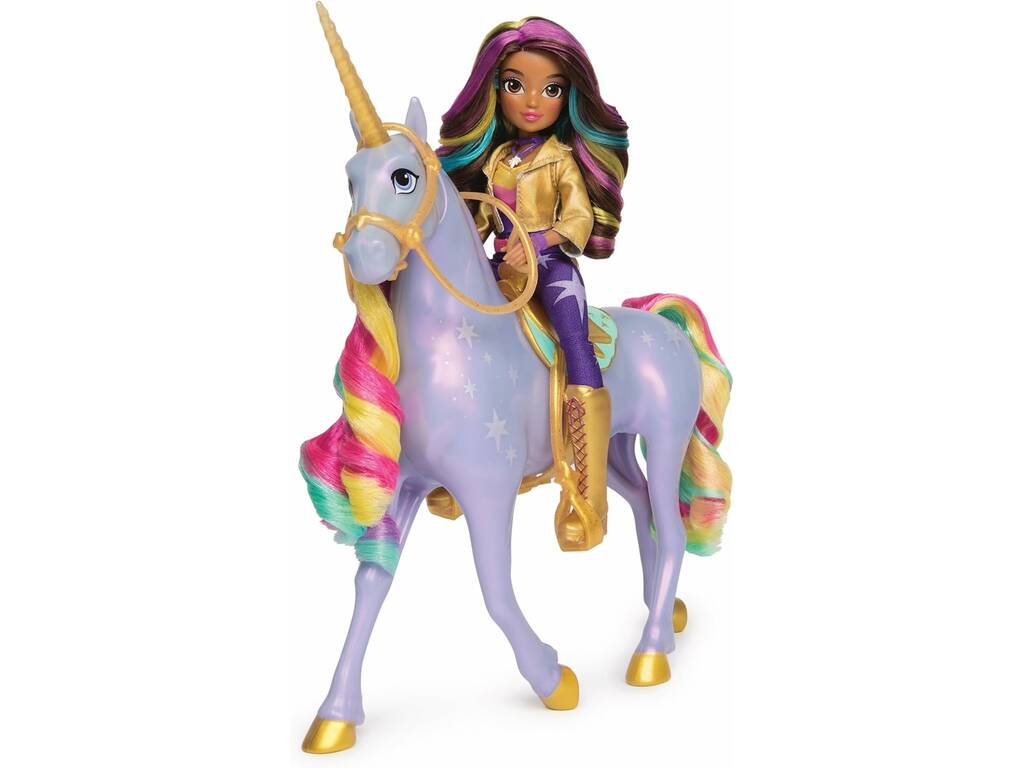 Unicorn Academy Muñeca Sophia y Rainbow con Luz y Sonidos