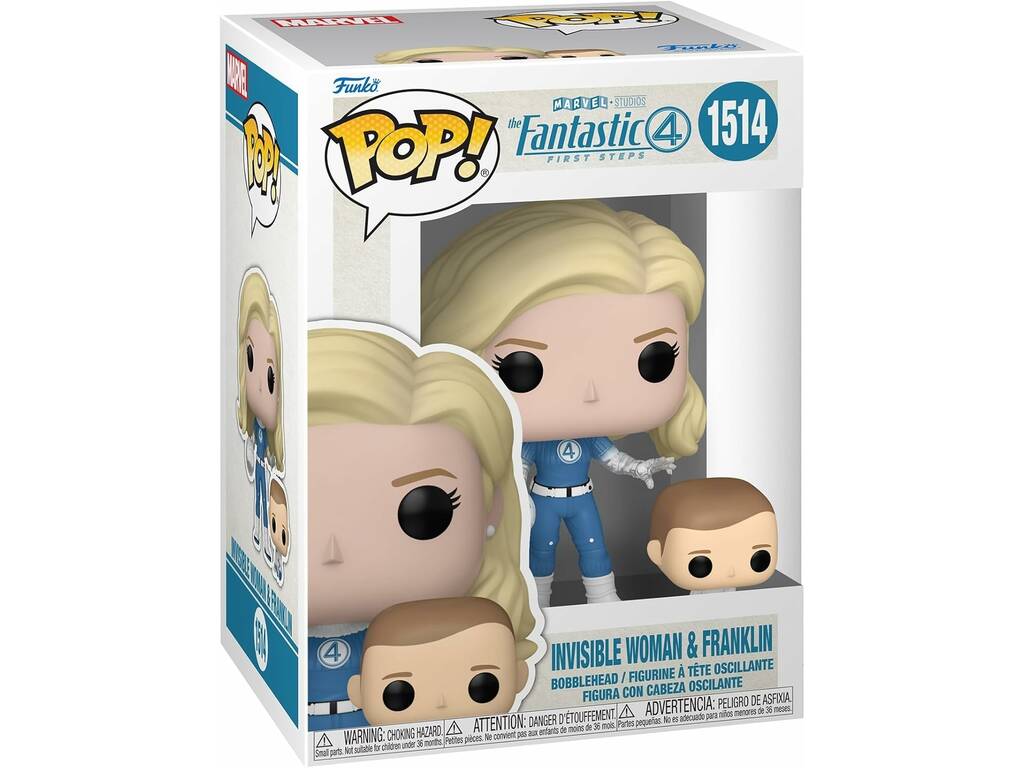 Funko Pop Les 4 Fantastiques Premiers Pas Figurine La Femme Invisible et Franklin avec tête oscillante
