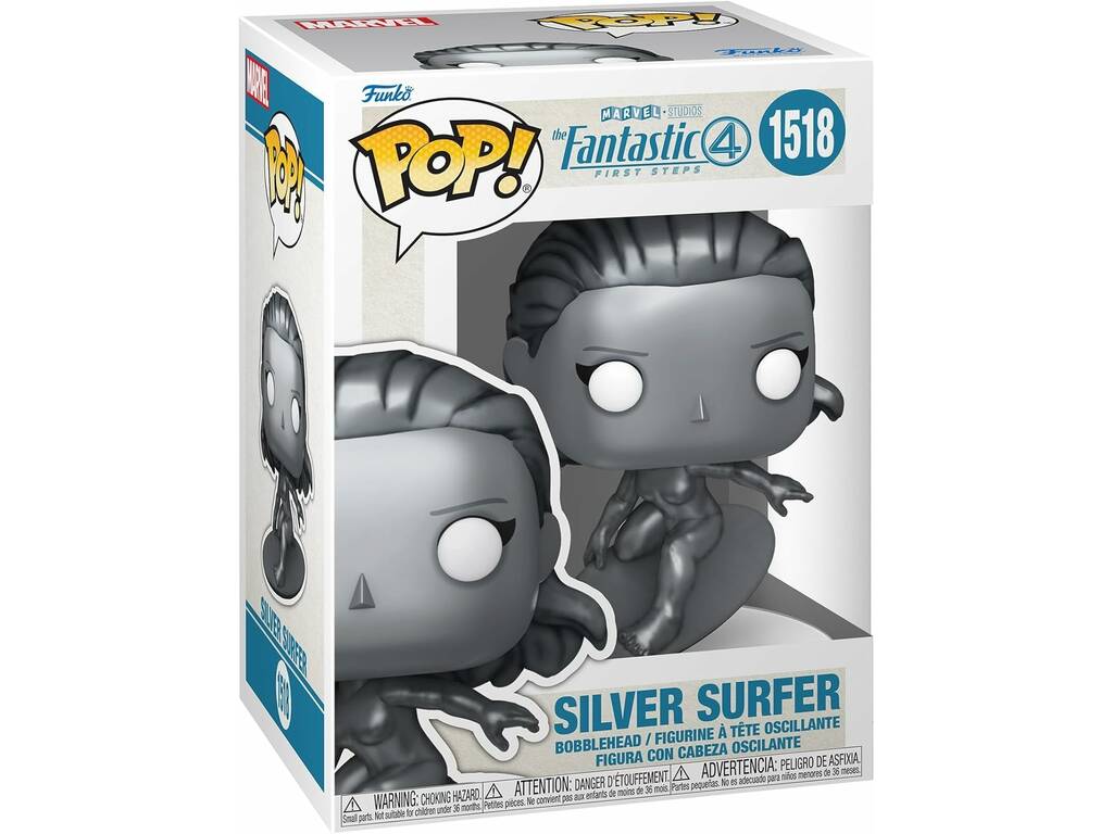 Funko Pop Les 4 Fantastiques Premiers Pas Figurine Silver Surfer avec tête oscillante
