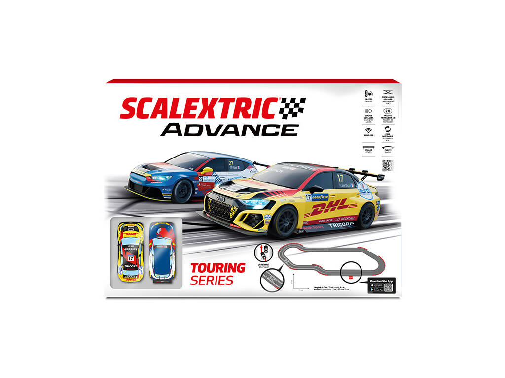 Scalextric Advance 1:30 Circuit Touring Series avec 2 véhicules