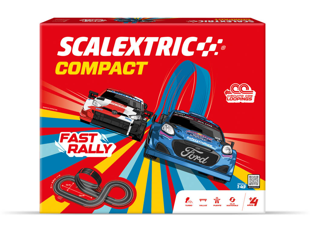 Scalextric Compact 1:43 Circuit Fast Rally avec 2 véhicules