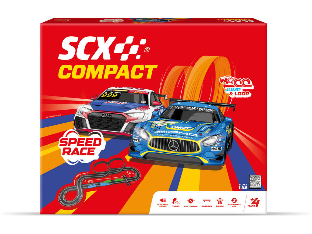 Scalextric Compact 1:43 Circuit Speed Race avec 2 véhicules
