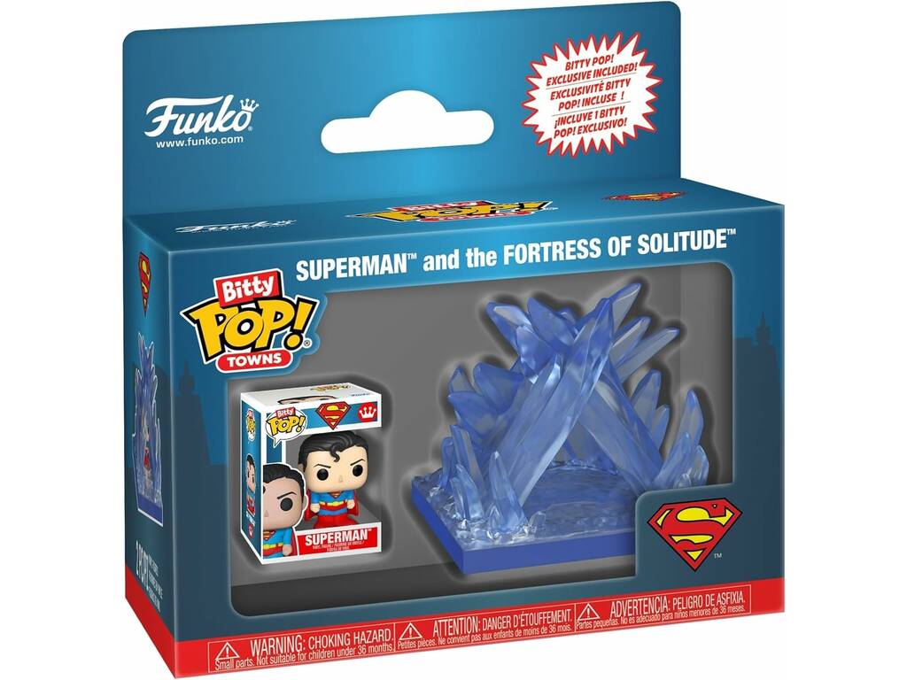 Funko Pop Bitty Towns Superman Figura Superman con Fortaleza de la Soledad
