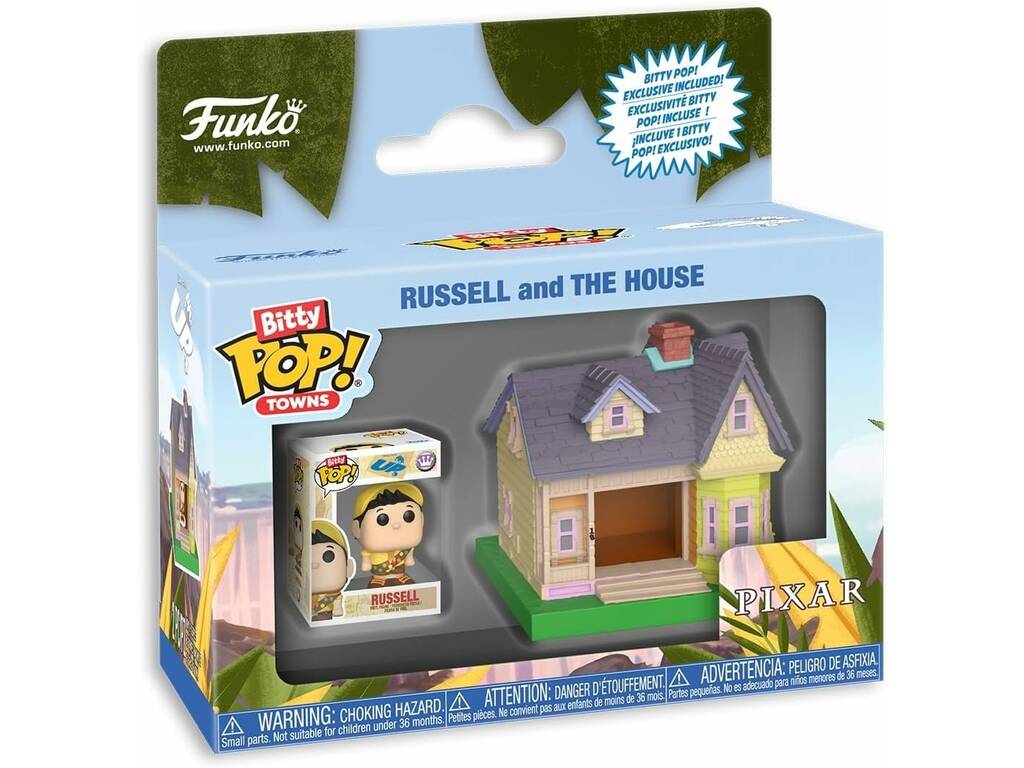 Funko Pop Bitty Towns Disney Pixar Up Figurine Russell avec maison