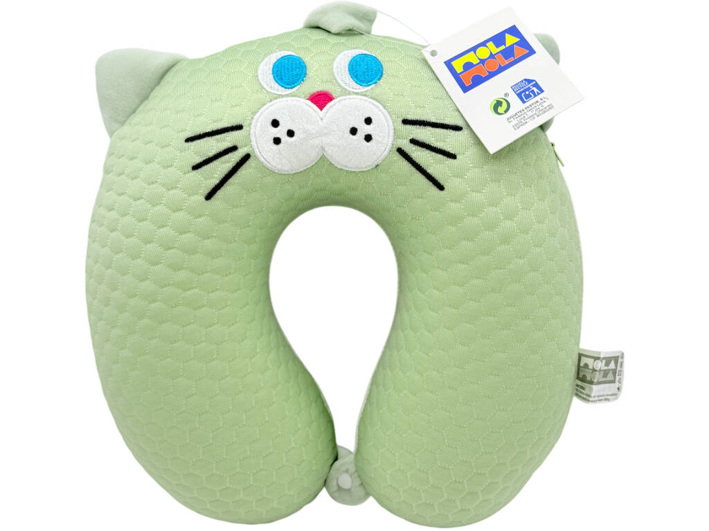 Oreiller de voyage pour le cou Gato Verde, 27 x 27 cm