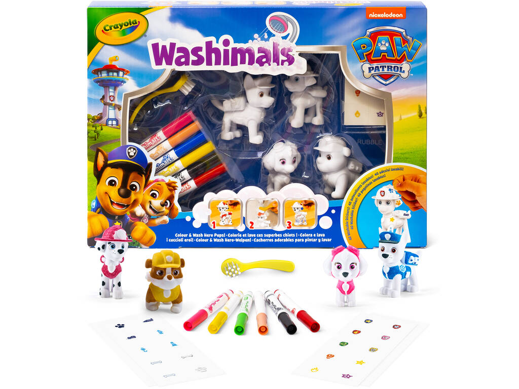 Crayola Washimals Paw Patrol Set 4 animaux avec autocollants