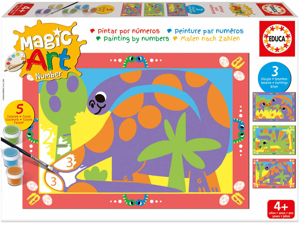 Magic Art Number Set Peindre par numéros Dinosaures